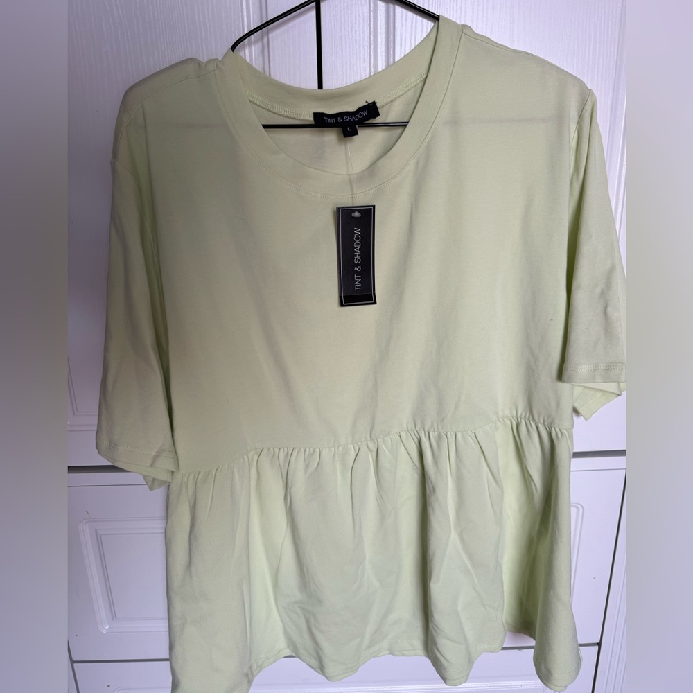 Women's Peplum Tee - Soft Green